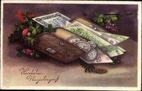 Glückwunsch Neujahr, Geldbörse, Geldscheine, EAS 1735