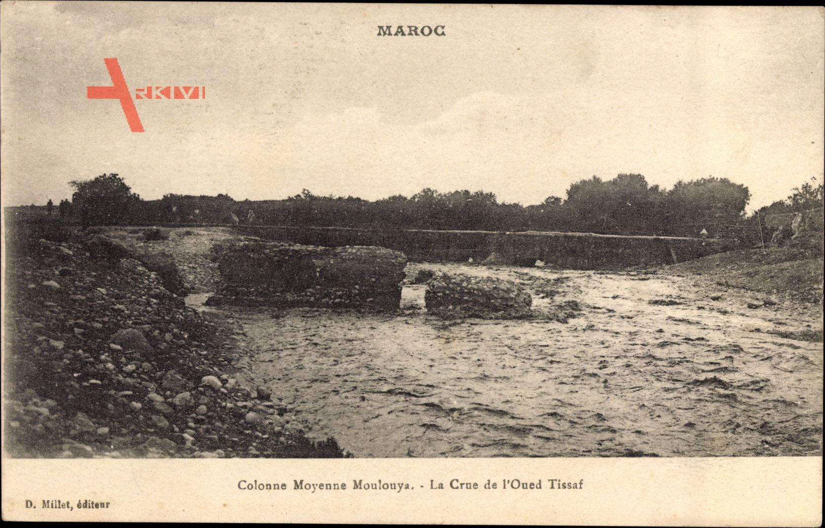 Marokko, Colonne Moyenne Moulouya, la Crue de lOued Tissaf, Hochwasser