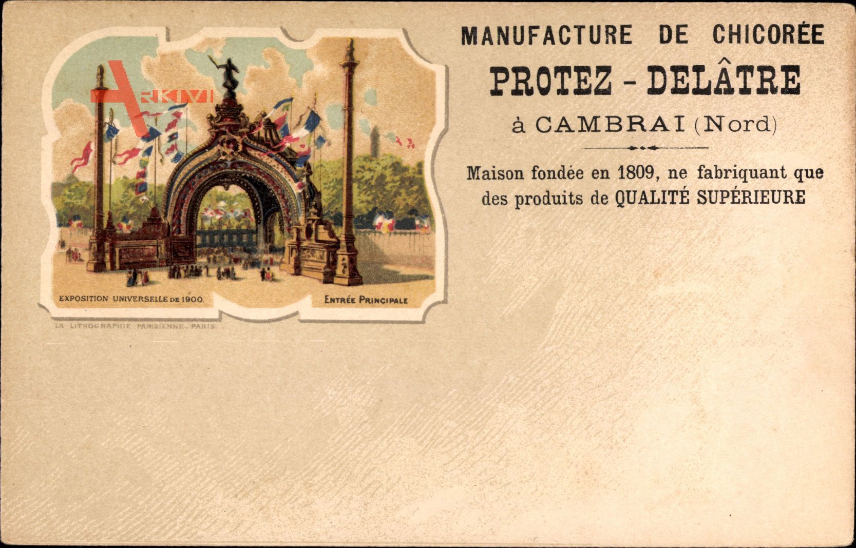 Exposition Universelle de 1900, Manufacture de Chicoree a Cambrai
