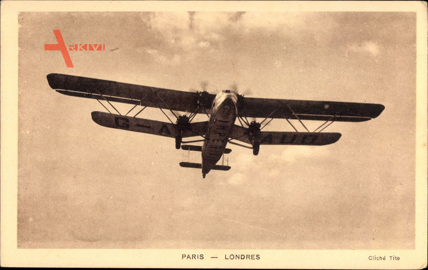 Paris Londres, Doppeldecker, Avion Hanno Type Handley Page 42