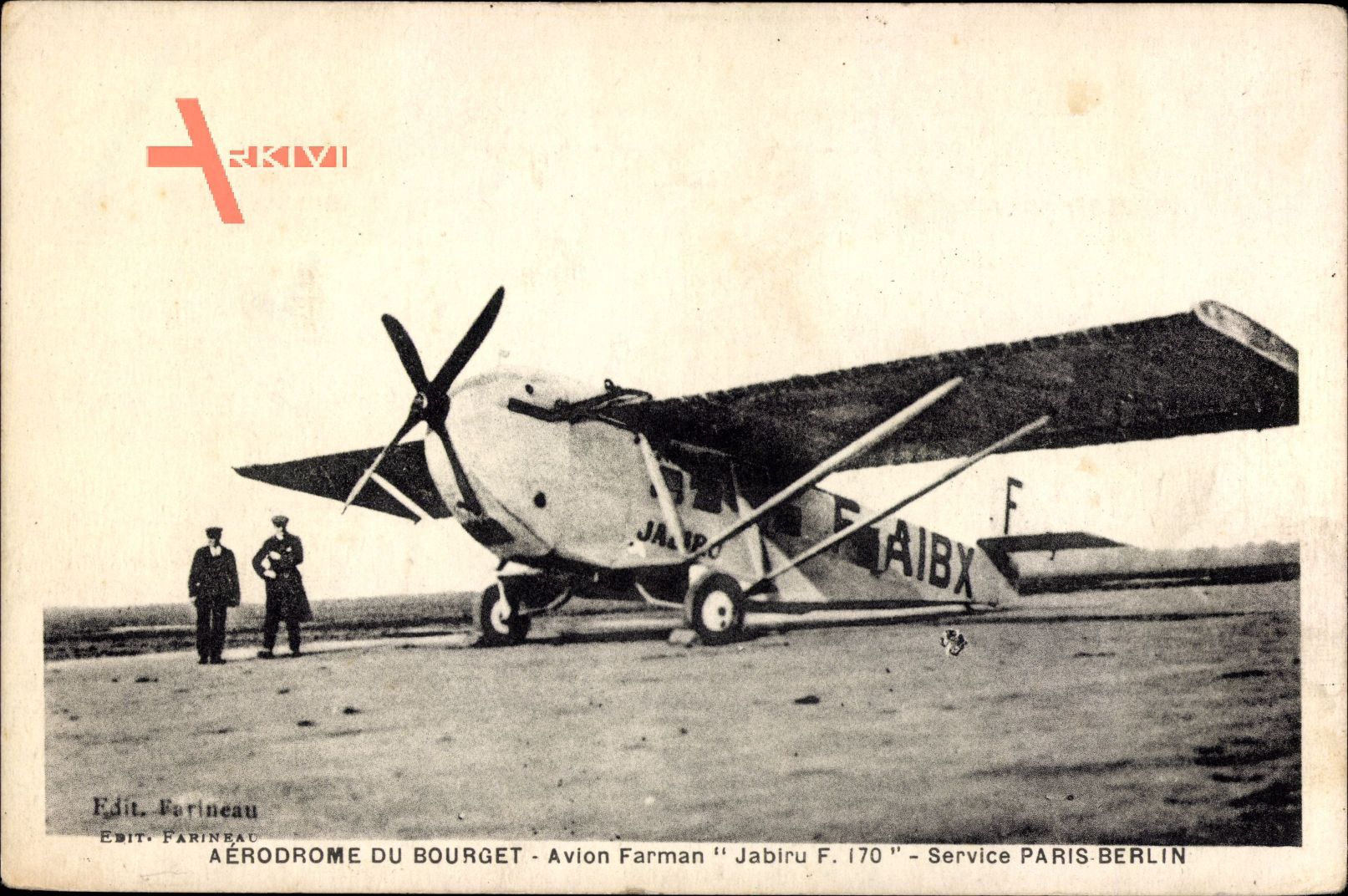 Aerodrome de Bourget, Avion Farman, Jabiru F 170, Service Paris Berlin