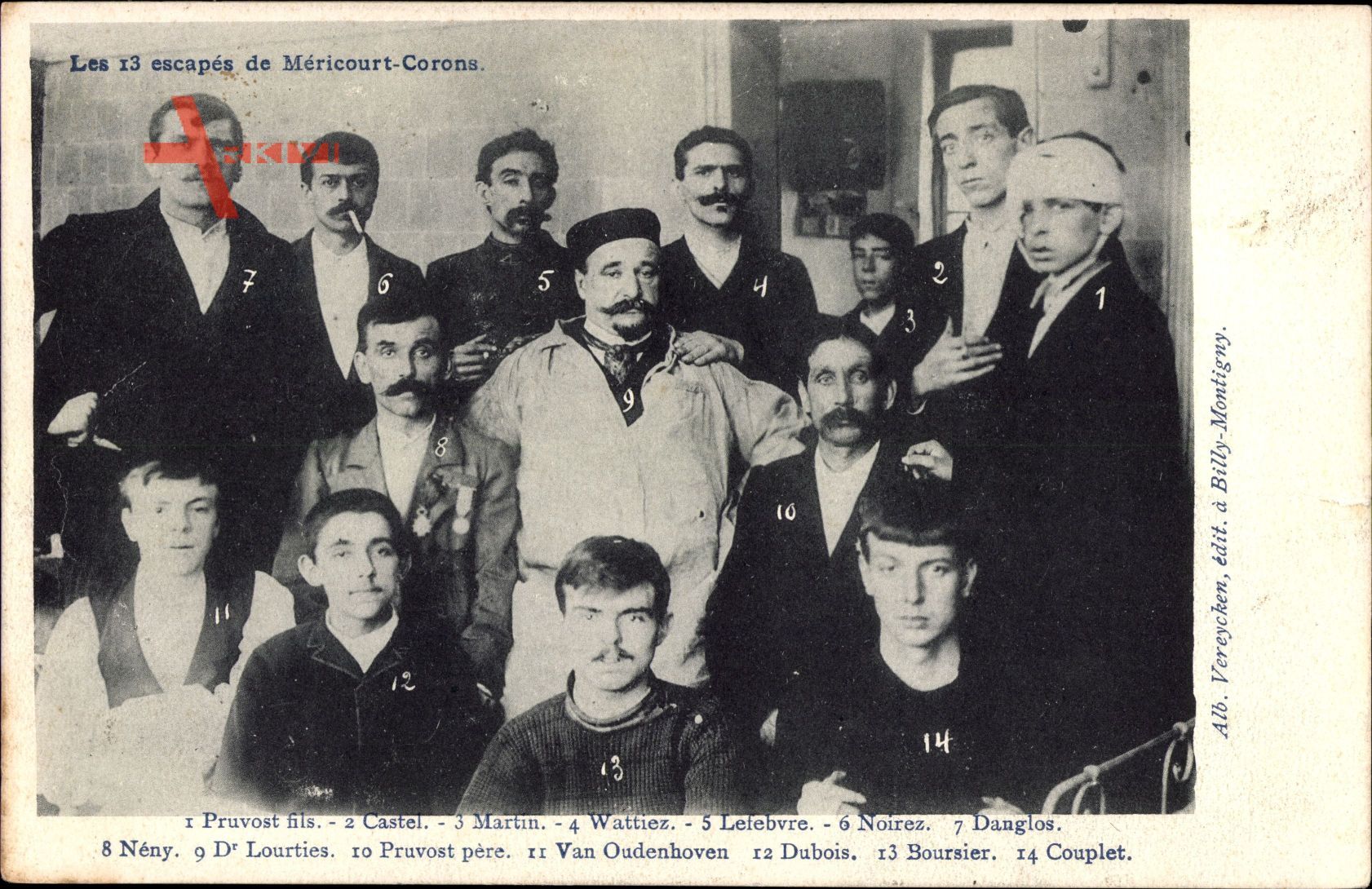 Les 13 escapés de Méricourt Corons, Bergbaukatastrophe 1906, Überlebende