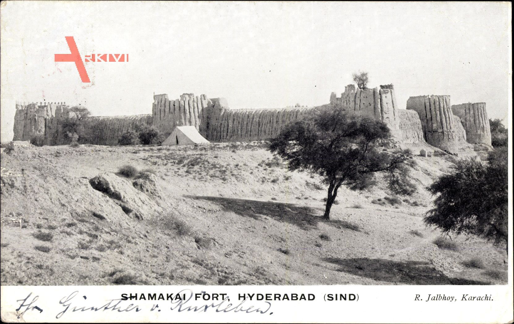 Hyderabad Indien, Blick auf Shamakai Fort, Festung, Zelt