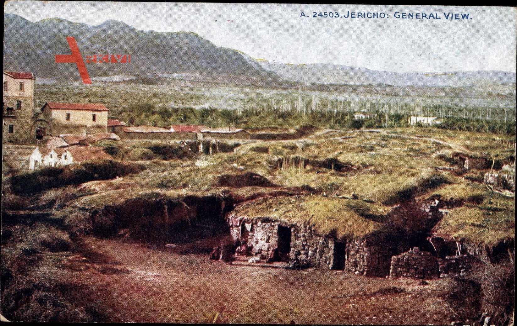 Jericho Palästina, General view, Blick auf den Ort, Berge, Hütten