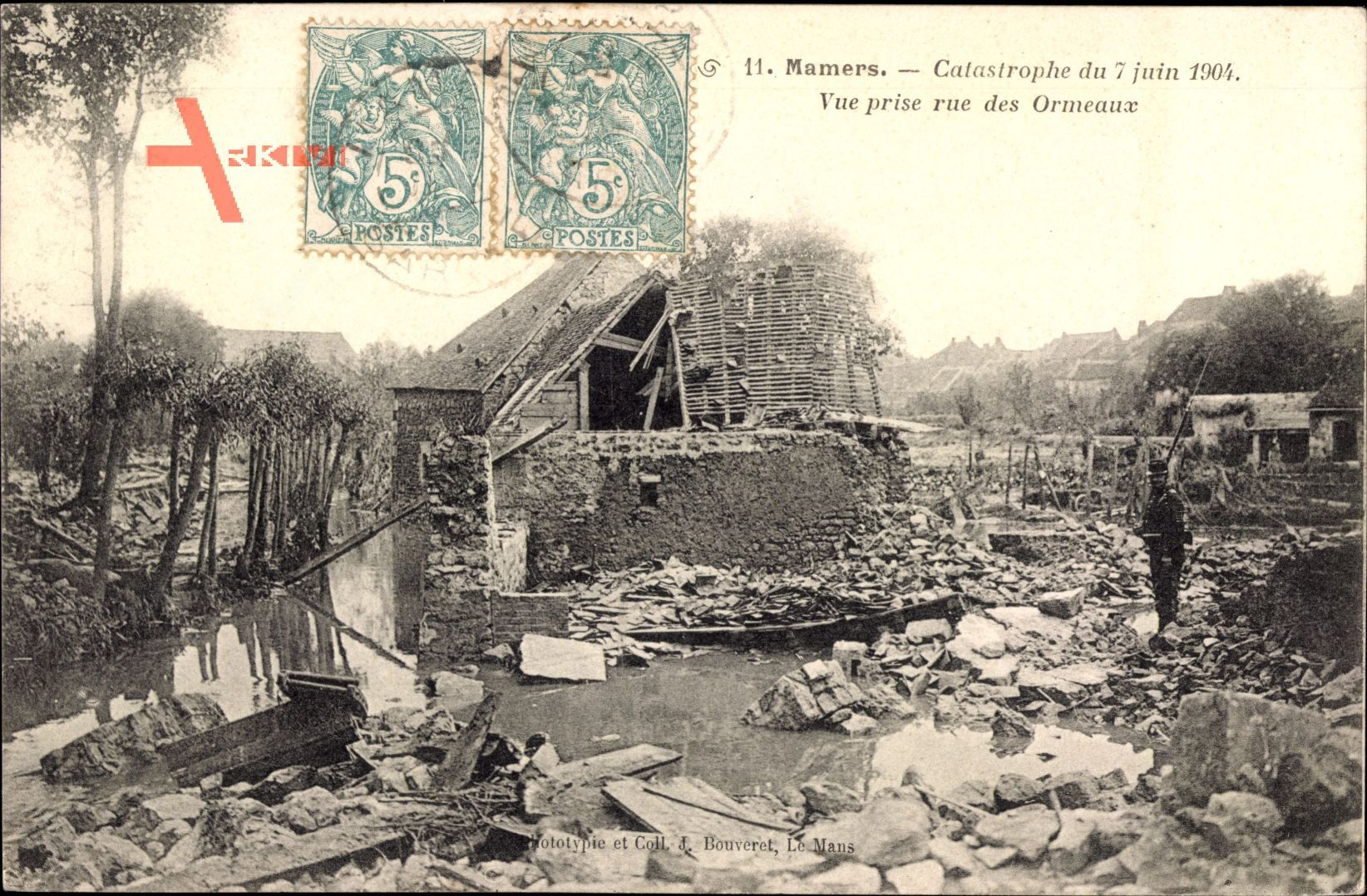 Mamers Sarthe, Catastrophe du 7 juin 1904, Vue prise rue des Ormeaux