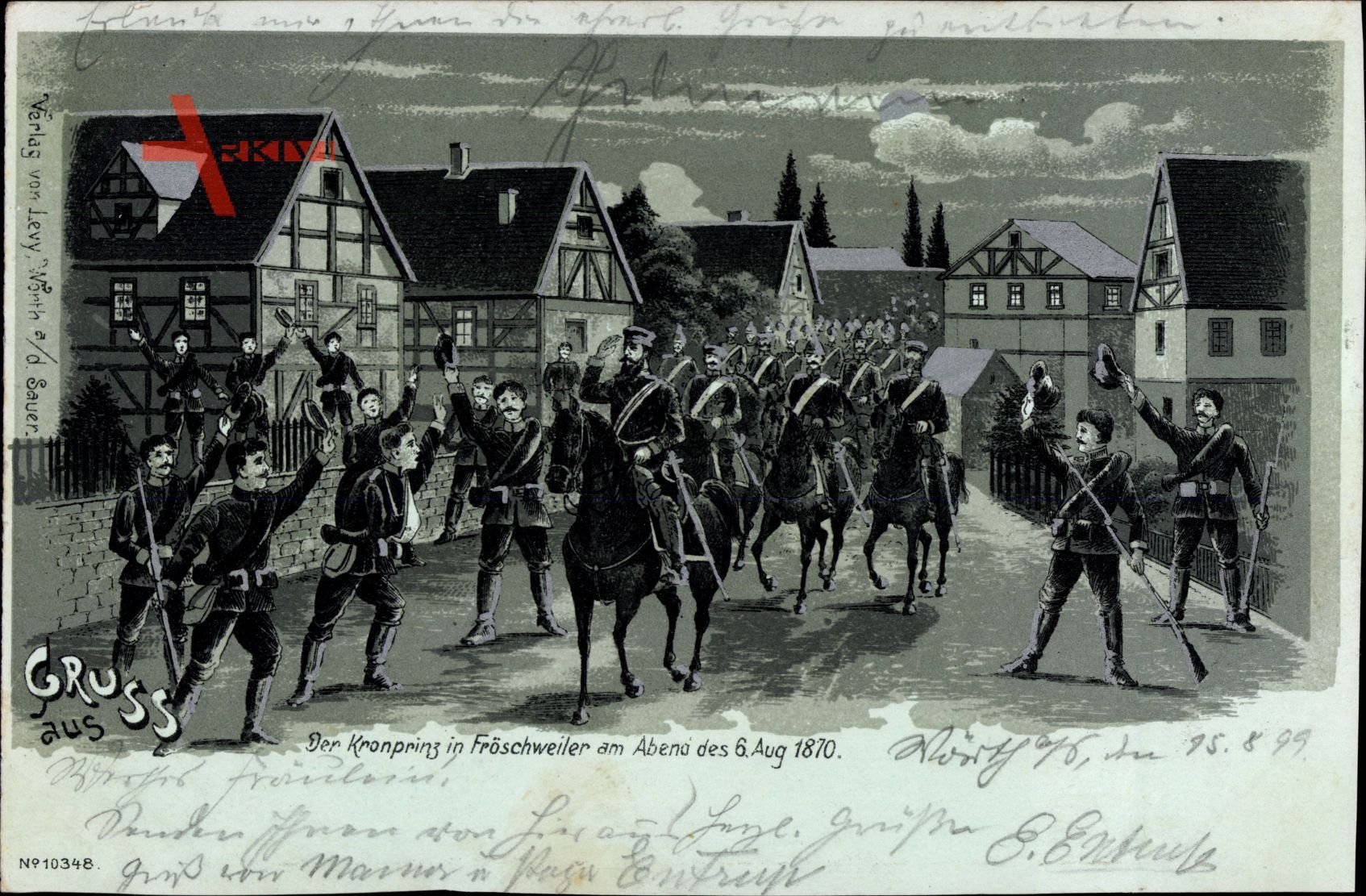 Mondschein Fröschweiler Bas Rhin, Der Kronprinz am Abend des 6. Aug. 1870