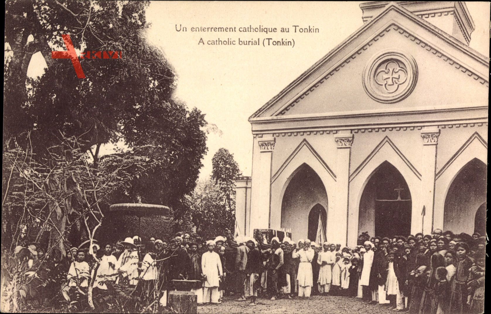 Tonkin Vietnam, Catholic burial, Katholisches Begräbnis, Kirche