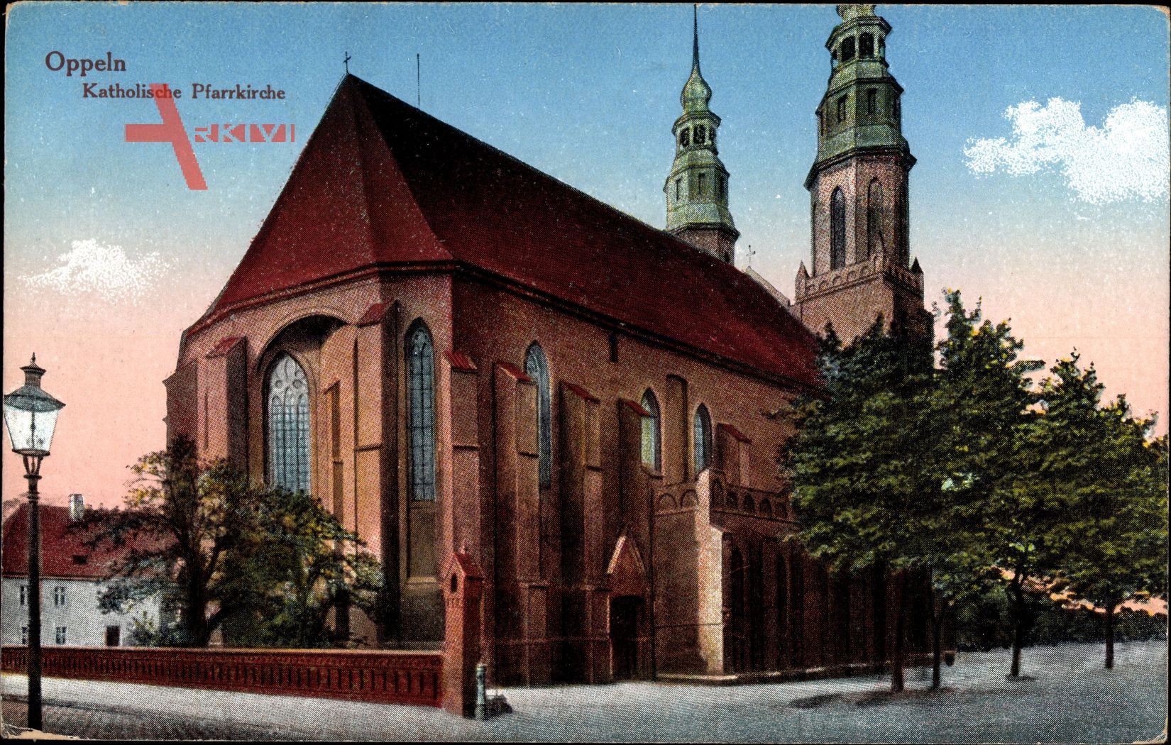 Opole Oppeln Schlesien, Ansicht der katholischen Pfarrkirche
