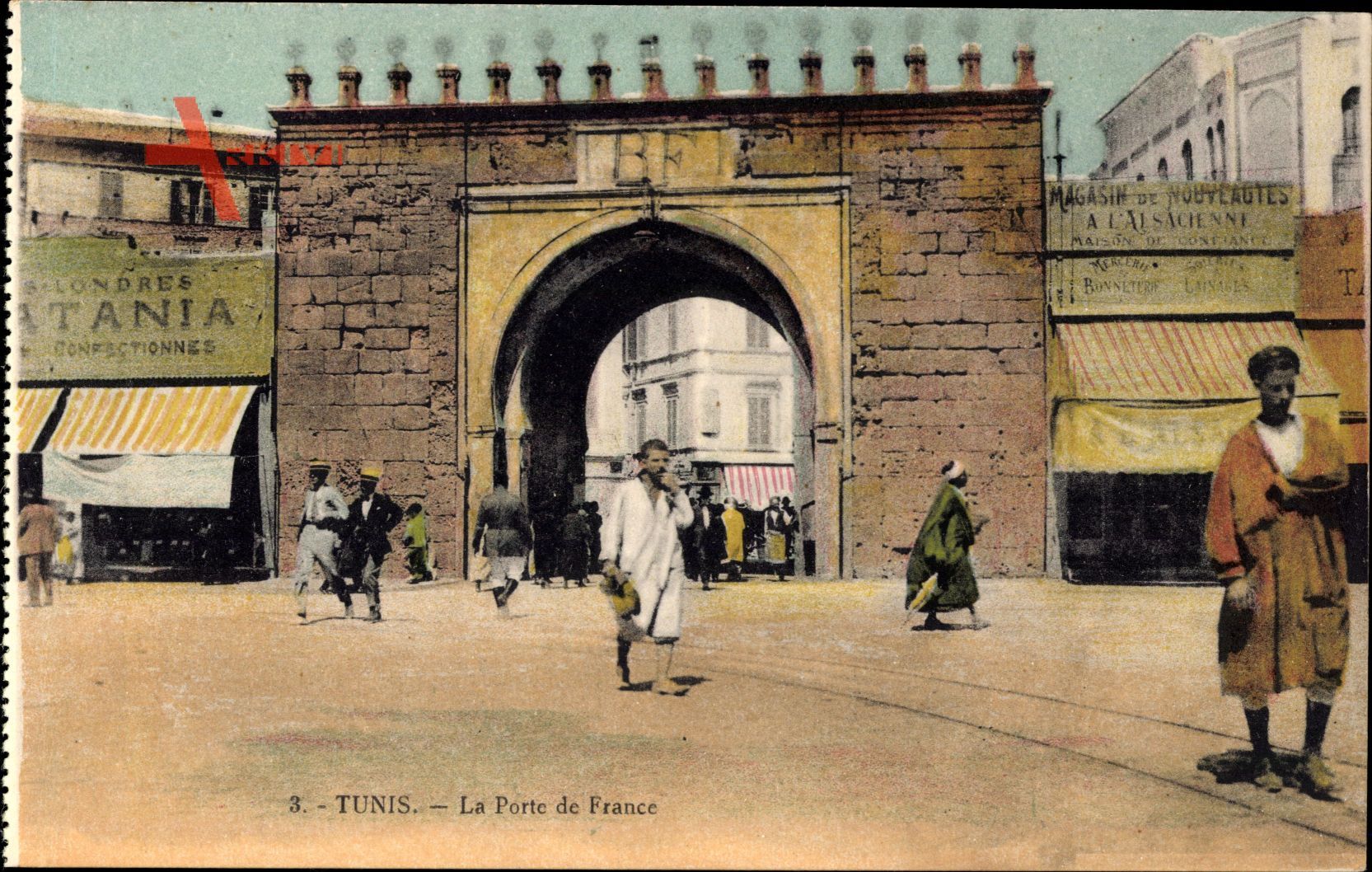Tunis Tunesien, La Porte de France, Geschäfte, Gleise, Menschen