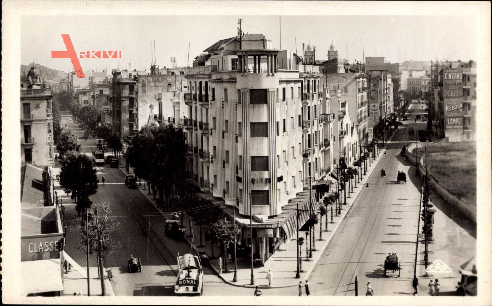 Tunis Tunesien, Place Anatole France, Avenue de Paris et Avenue Roustan