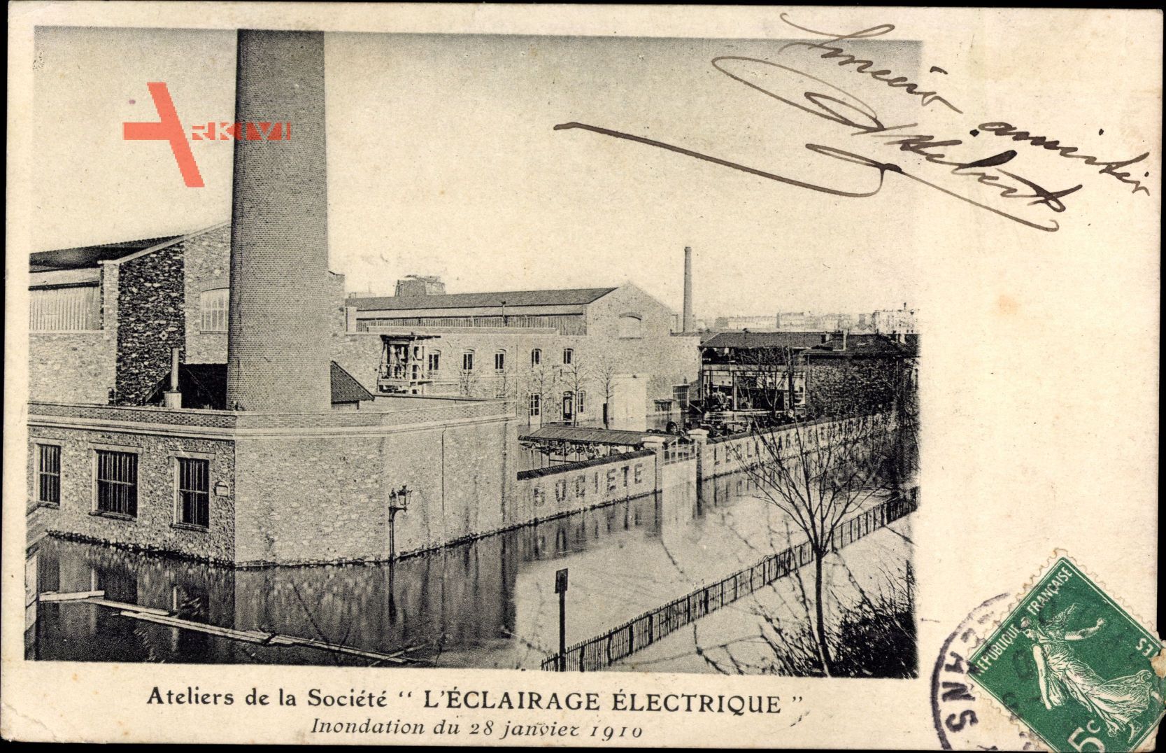 Ateliers de la Société LÉclairage Électrique, Inondation, 28 Janvier 191