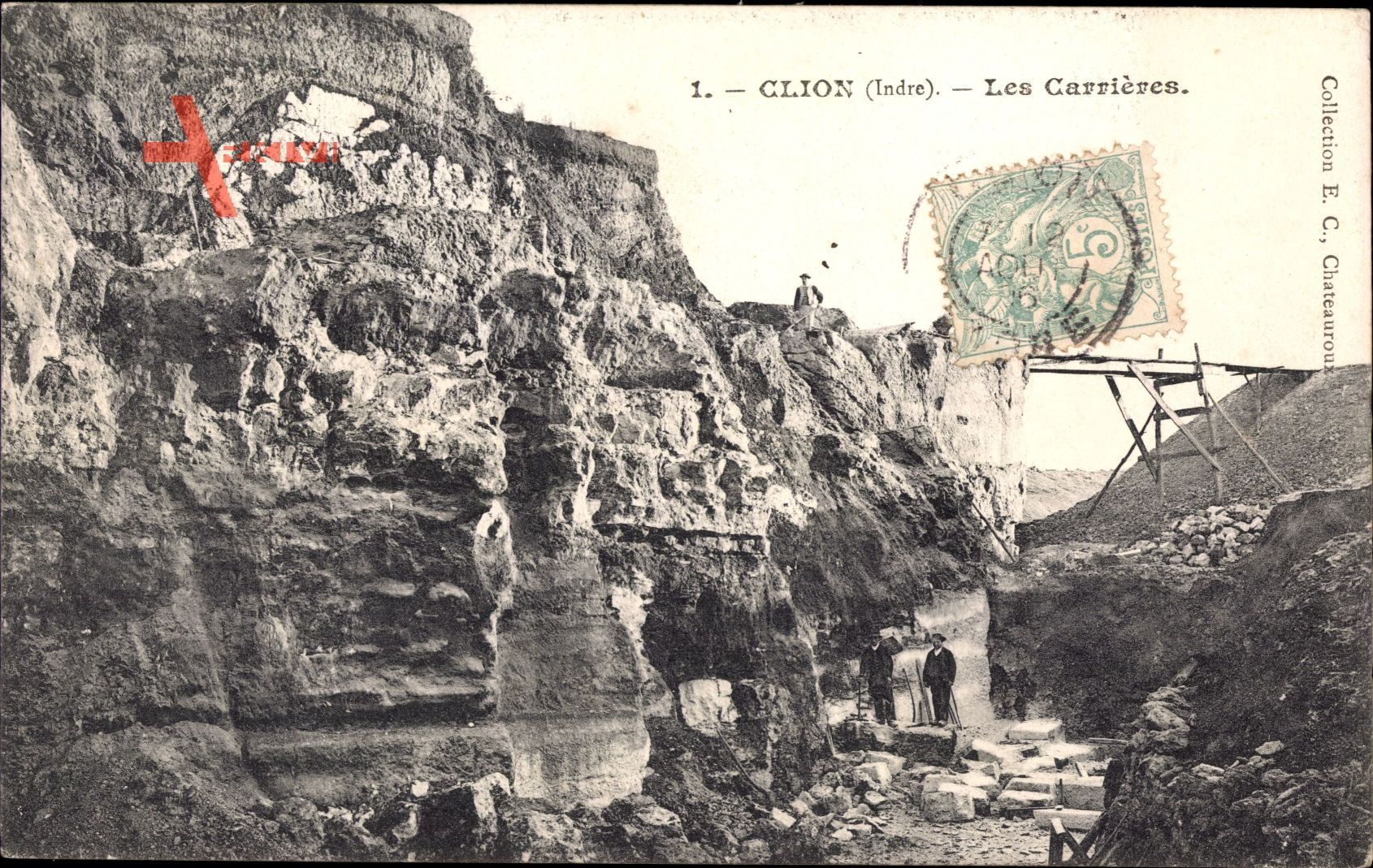Clion Indre, Les Carrieres, Blick in den Steinbruch, Felsen
