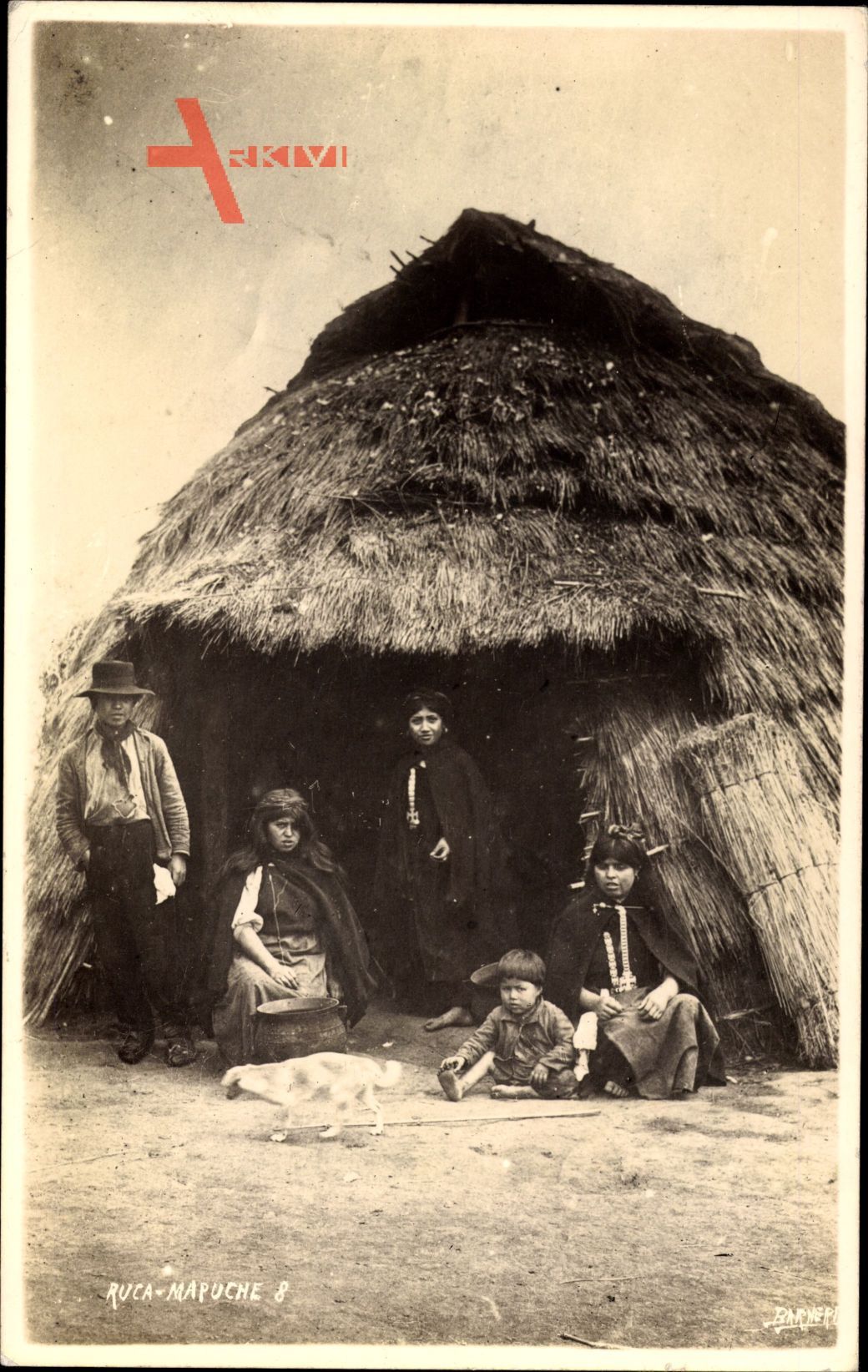 Ruca Mapuche, Chile oder Argentinien, Strohhütte, Indianer