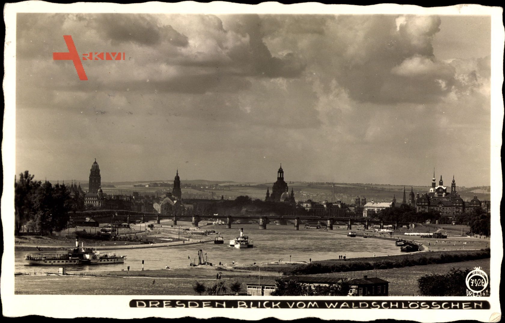 Dresden, Blick vom Waldschlösschen, Panorama, Hahn 7926