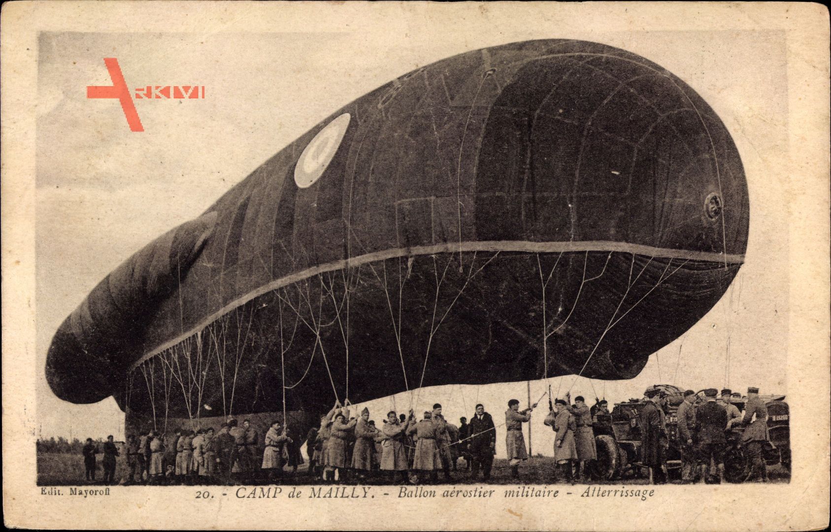 Camp de Mailly, Ballon aérostier militaire, Atterrissage, Militärballon