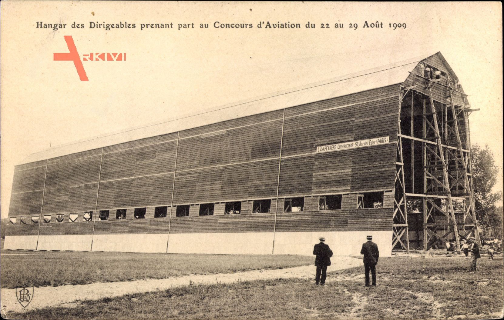 Hangar des Didigéables prenant part au Concours dAviation,22 au 29 Août 1909