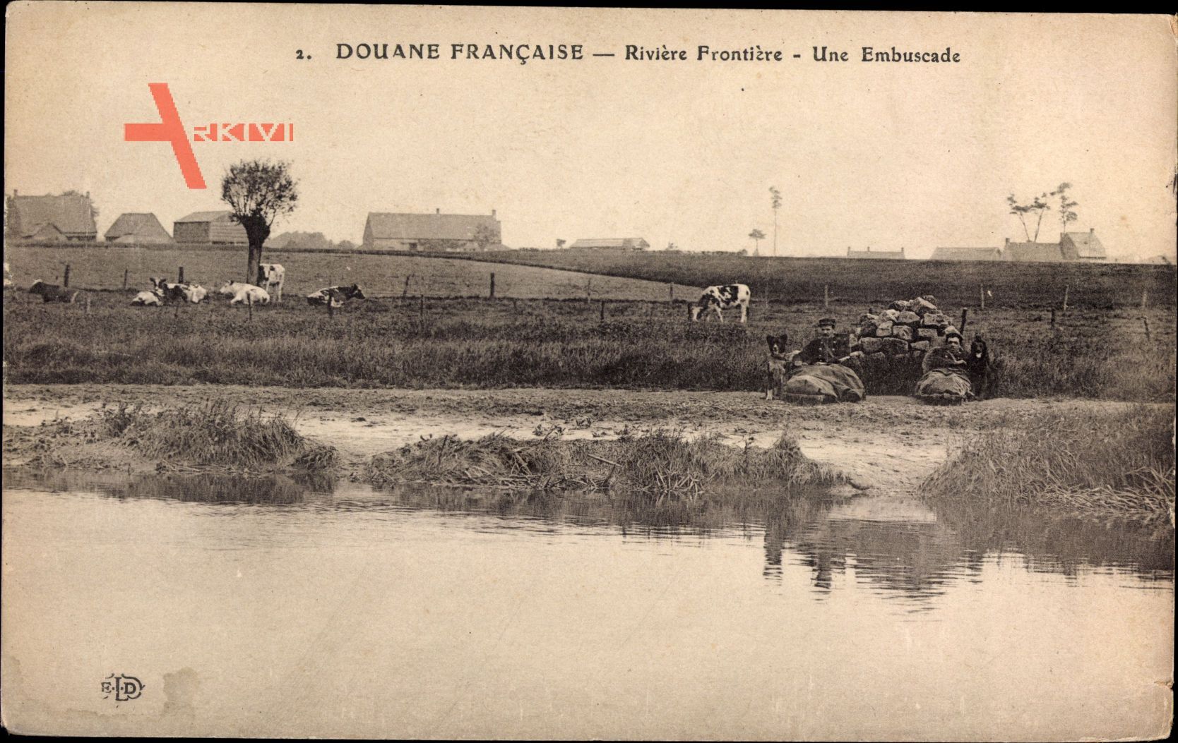 Douane Francaise, Rivière Frontière, Une Embuscade, Grenzpolizei am Fluss