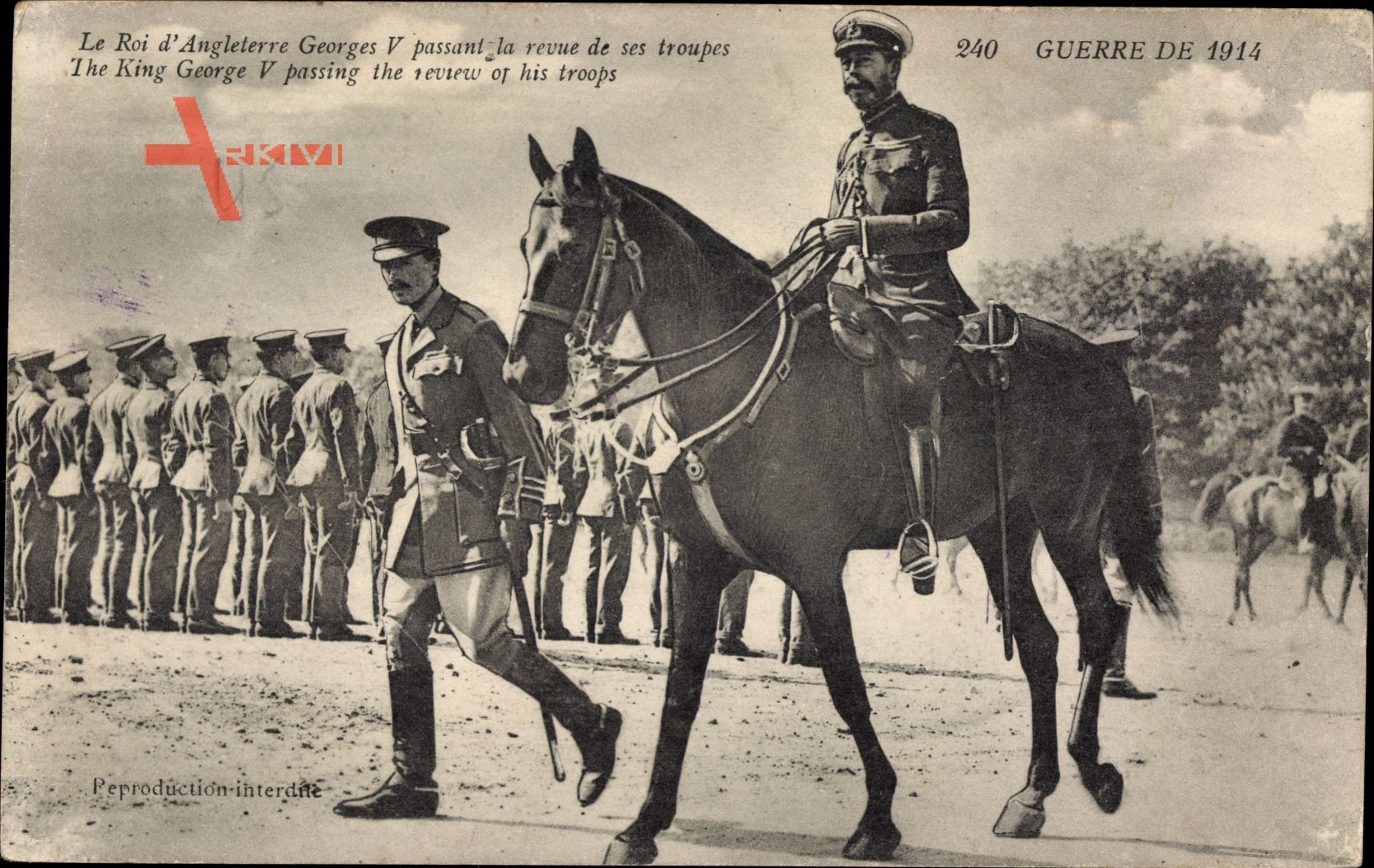 König Georg V. von England, King George V., Truppenabreiten, Pferd
