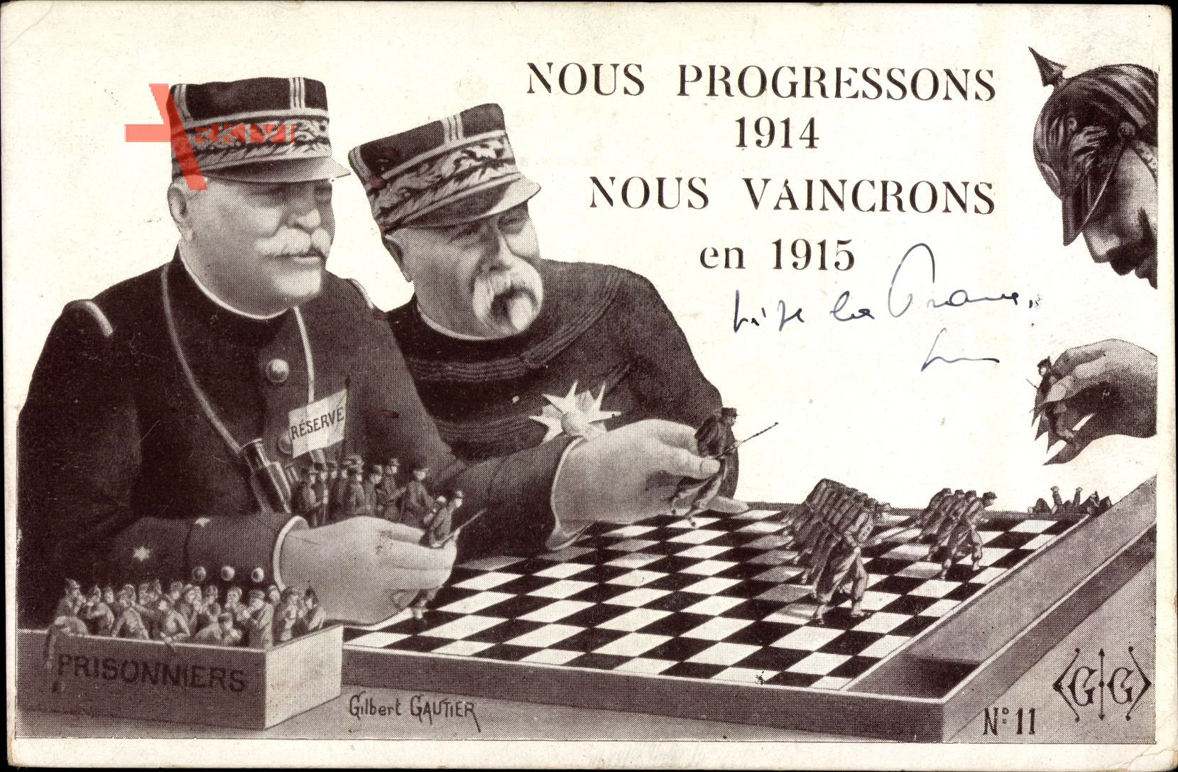 Nous Progressons 1914, Joffre, Guillaume II., Échecs, Schach