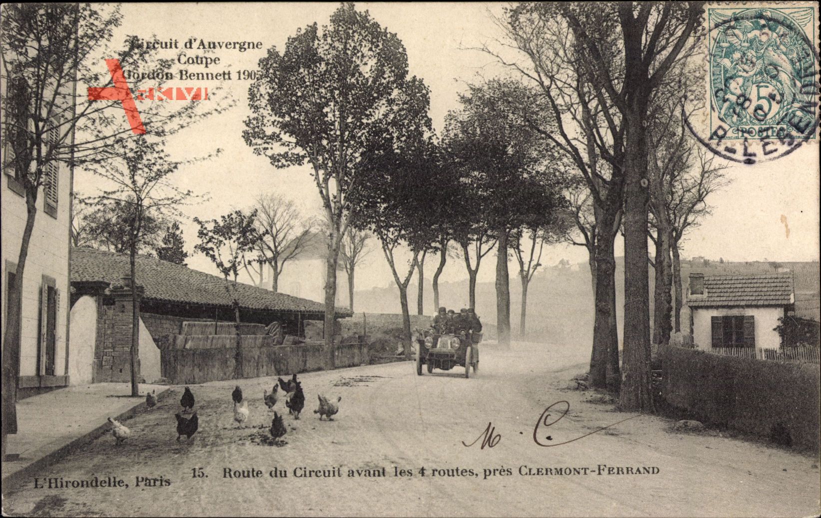 Circuit dAuvergne, Coupe Gordon Bennet 1905, Route près Clermont Ferrand