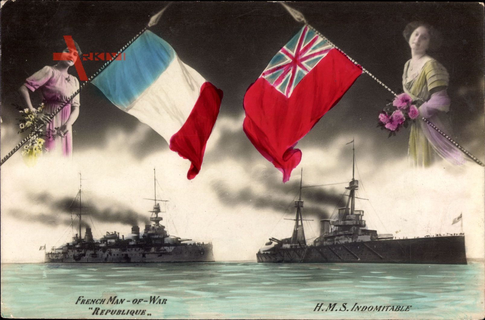 Französisches Kriegsschiff, Britisches Kriegsschiff, République, Indomitable