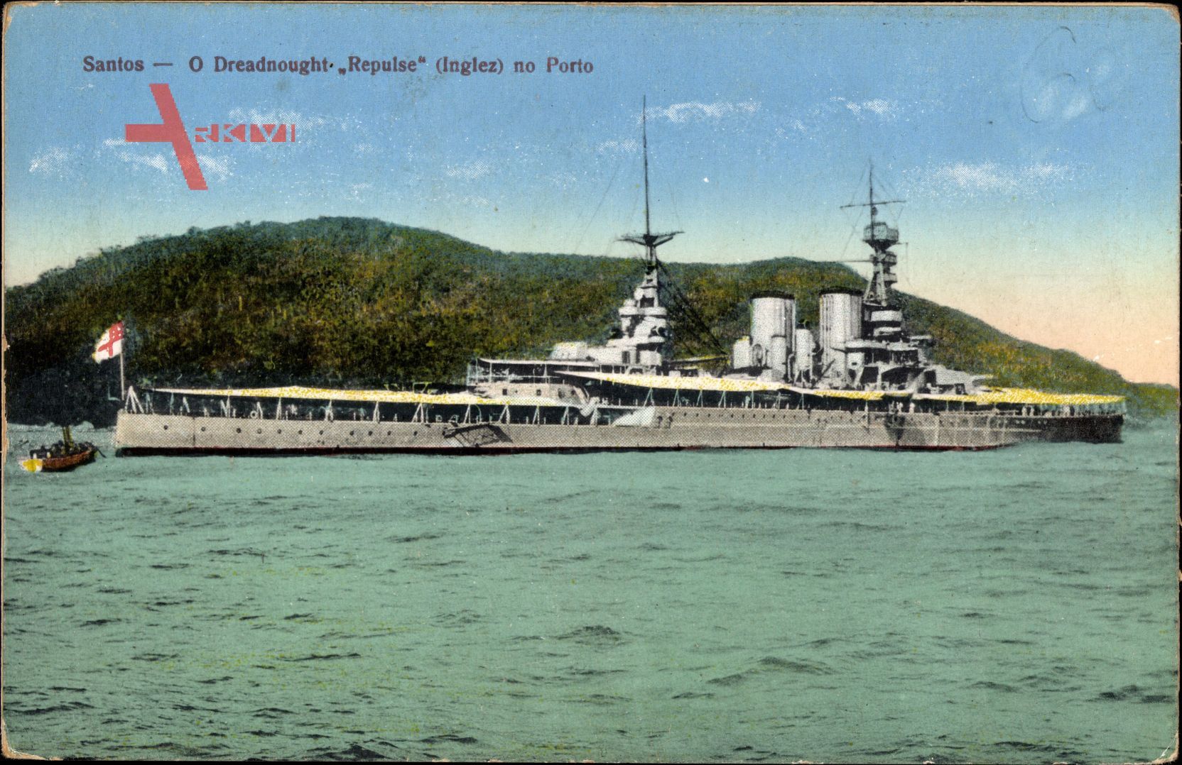 Santos Brasilien, Dreadnought, HMS Repulse im Hafen