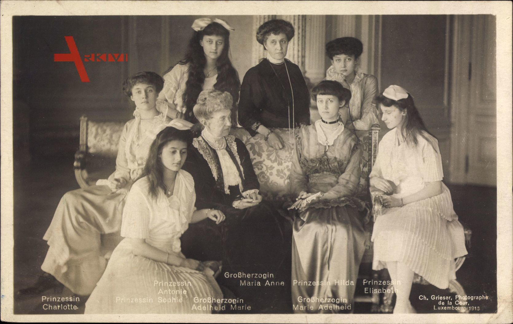 Luxemburgischer Adel, Großherzogin Maria Anne, Großherzogin Marie Adelheid, Hilda, Charlotte, Antonie, Sophie, Adelheid Marie, Elisabeth von 1916