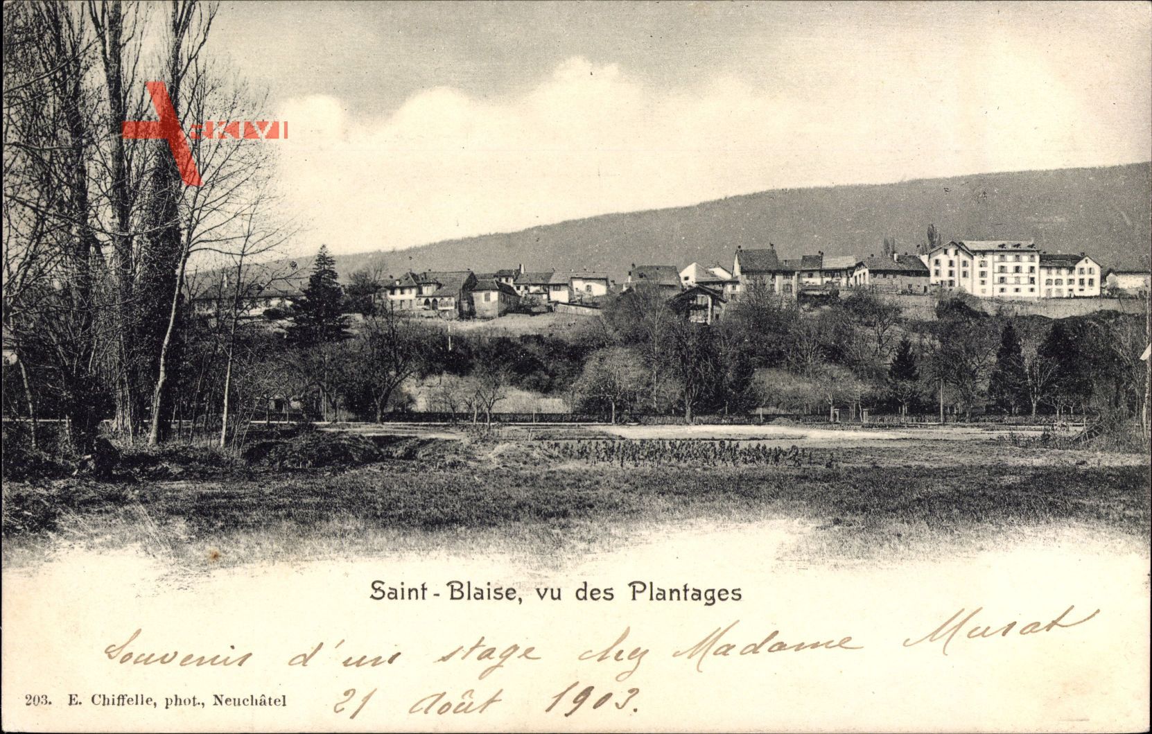 Saint Blaise Kt, Neuenburg Schweiz, Vue des Plantages, Blick auf den Ort