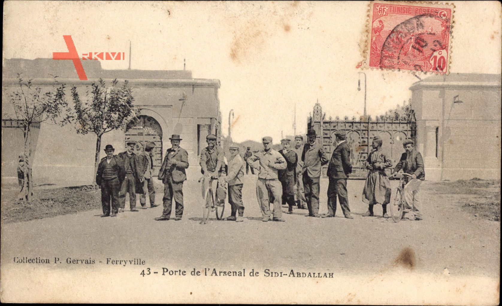 Bizerte Tunesien, Porte de lArsenal de Sidi Abdallah, Soldaten, Eingangstor