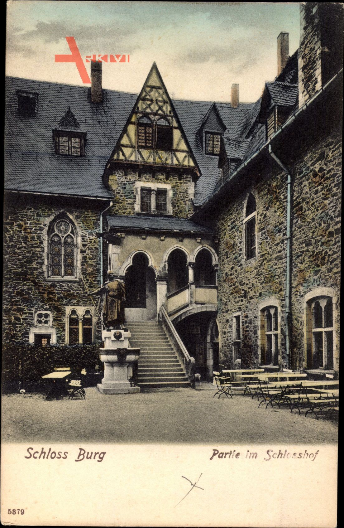 Burg a.d. Wupper Solingen, Partie im Schlosshof, Treppe