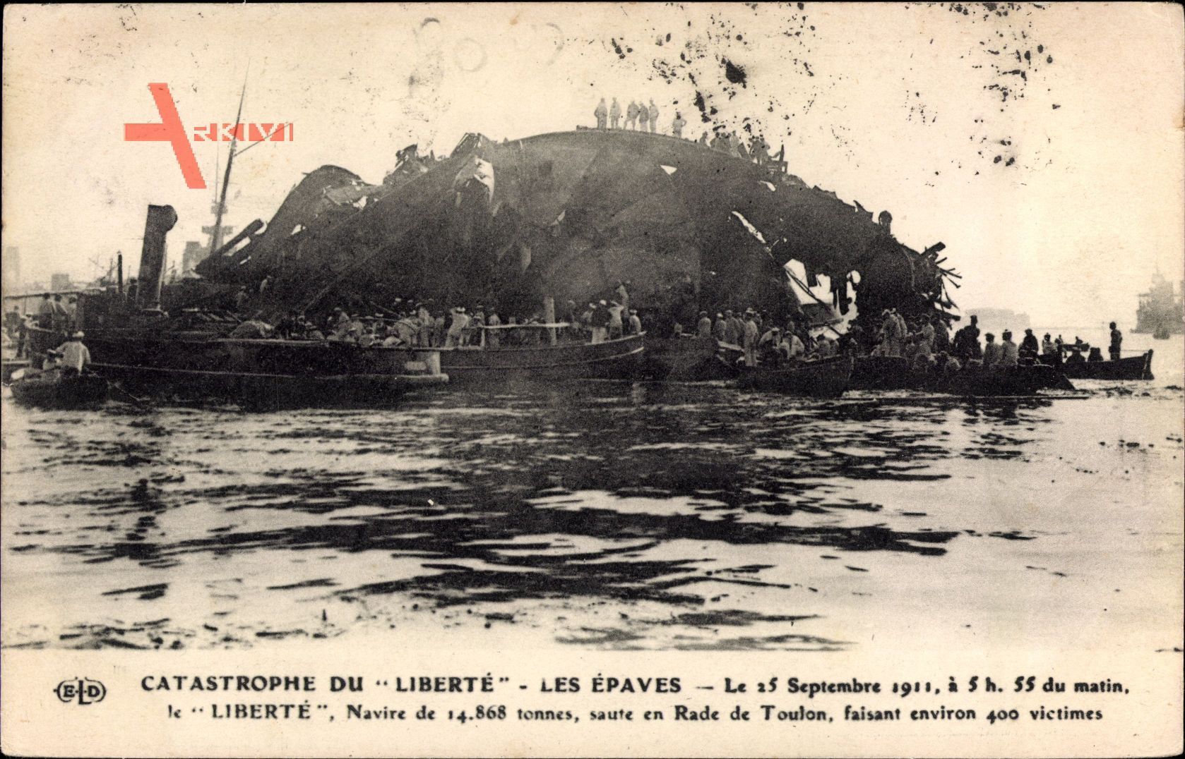 Catastrophe du Liberté, 25 Sept 1911, Les Épaves, Schiffswrack