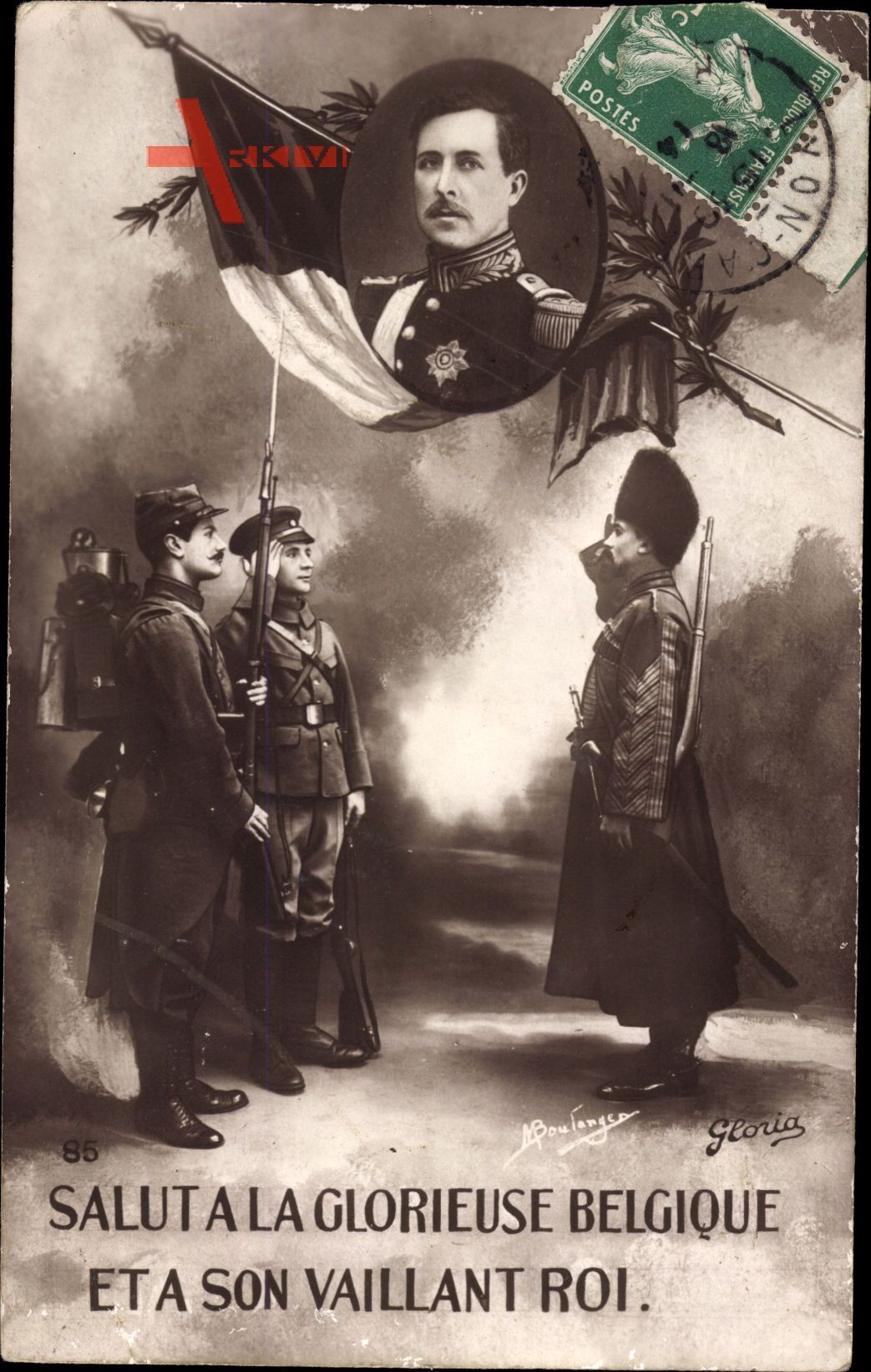König Albert I. von Belgien - einen Salut an das glorreiche Belgien und seine tapferen König um 1914 