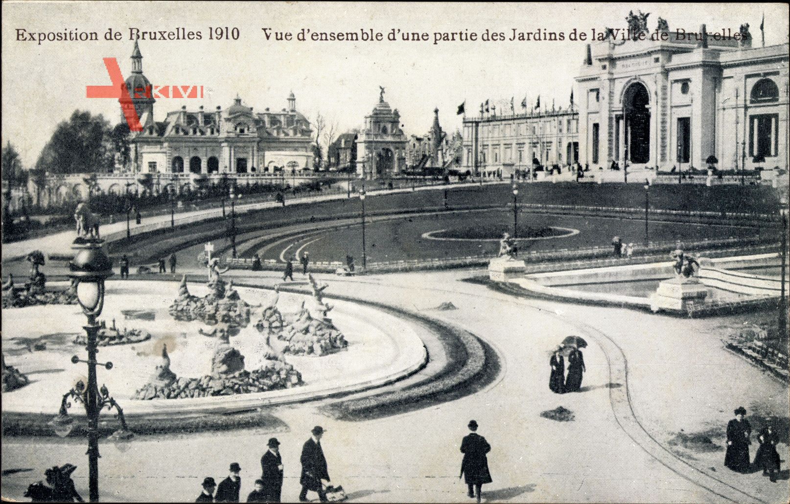 Brüssel, Expo Weltausstellung 1910, Vue densemble, Jardin de la Ville