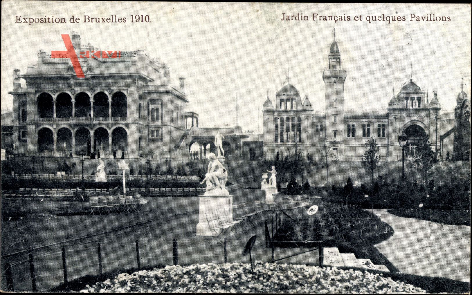 Brüssel, Expo Weltausstellung 1910, Jardin Francais, Pavillons