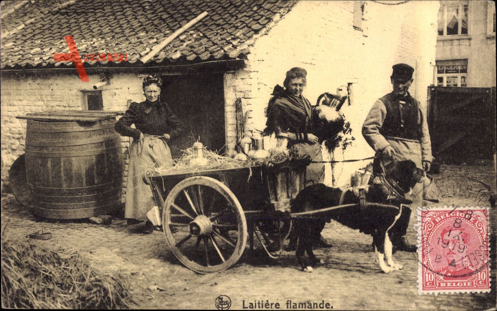 Belgien, Laitière flamande, Flämisches Milchmädchen, Zughund