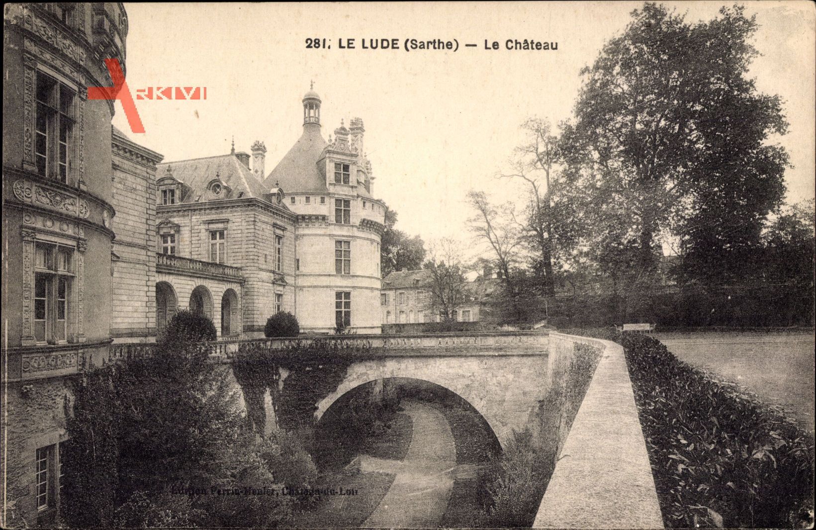 Le Lude Sarthe, Le Chateau, Blick auf das Schloss, Brücke