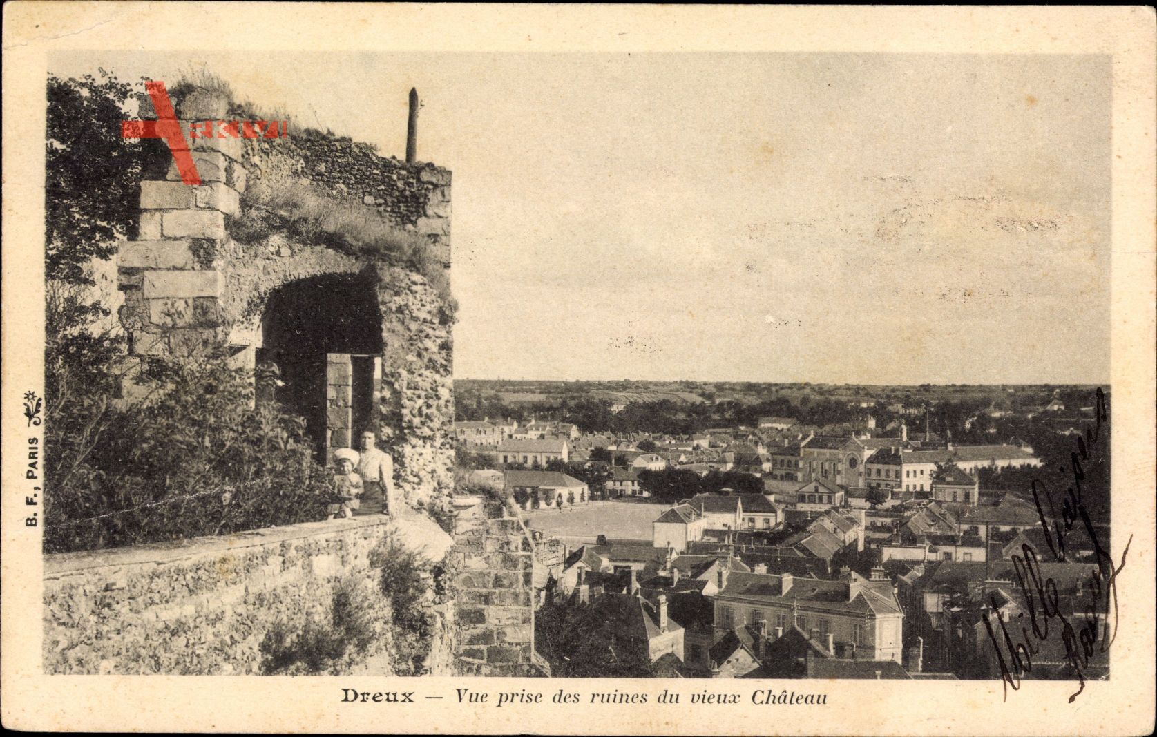 Dreux Eure et Loir, Vue prise des ruines du vieux Chateau, Ruinen