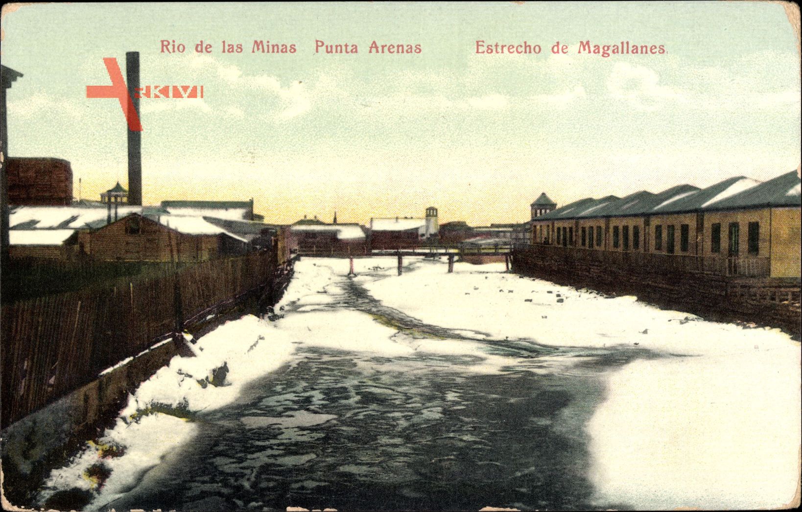 Punta Arenas Chile, Rio de las Minas, Estrecho de Magallanes, Winter, Fluss