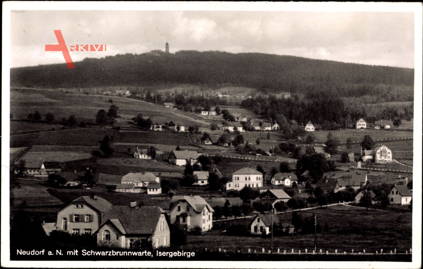 Nová Ves nad Nisou Neudorf Neiße Reg. Reichenberg, Schwarzbrunnwarte, Ort