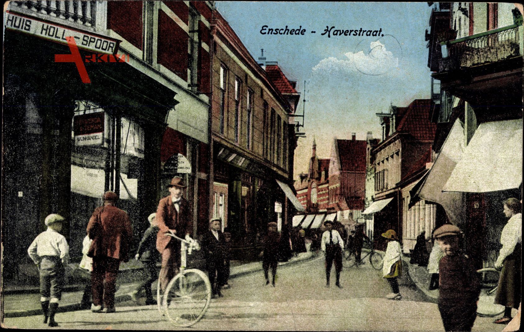 Enschede Overijssel Niederlande, Haverstraat, Radfahrer, Straßenpartie