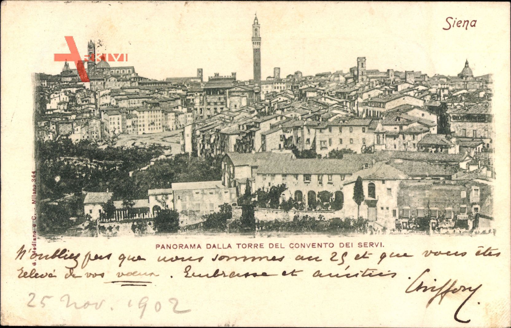 Siena Toscana Italien, Panorama dalla Torre del Convento dei Servi