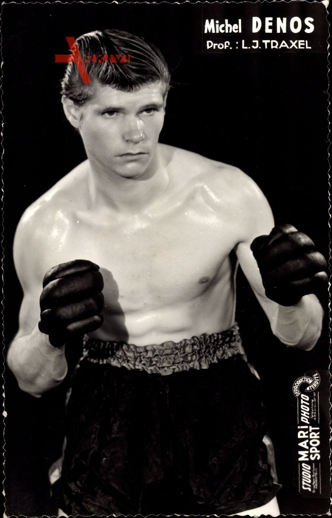 Französischer Boxer Michel Denos, Prof. L. J. Traxel, Boxhandschuhe