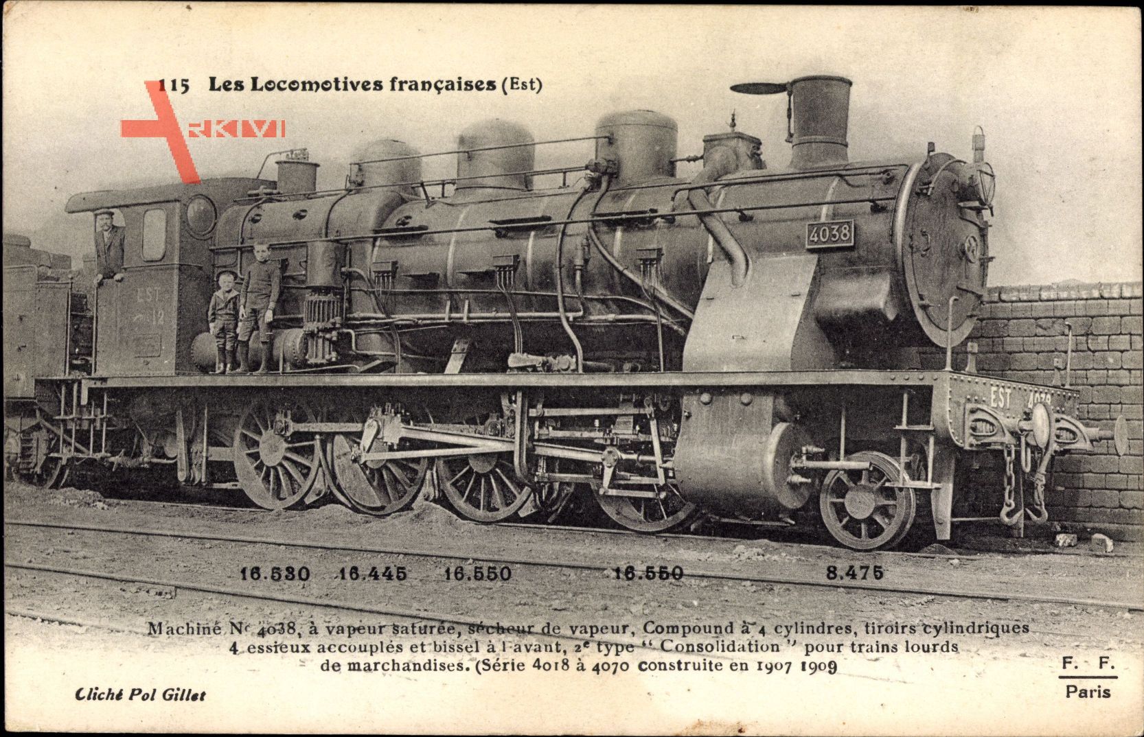 Französische Eisenbahn, No. 4038, type Consolidation, construite en 1907 1909