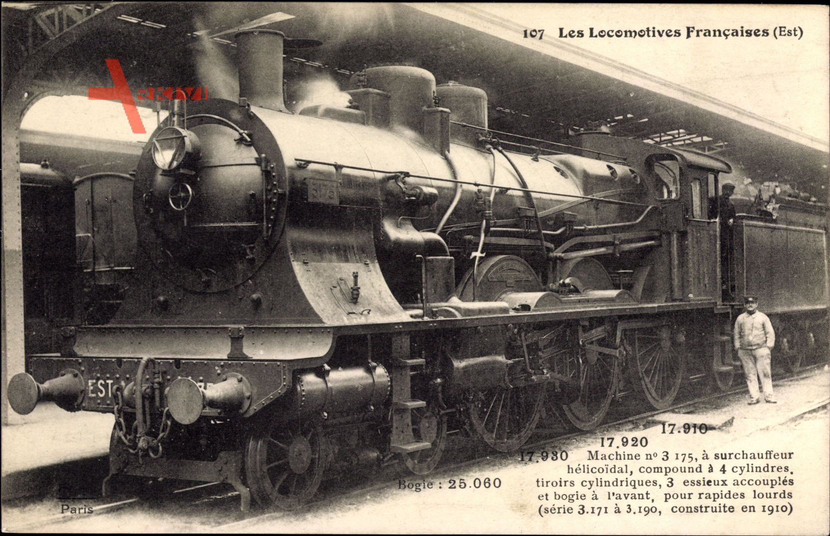 Französische Eisenbahn, Locomotive, No. 3175, Est, Dampflok