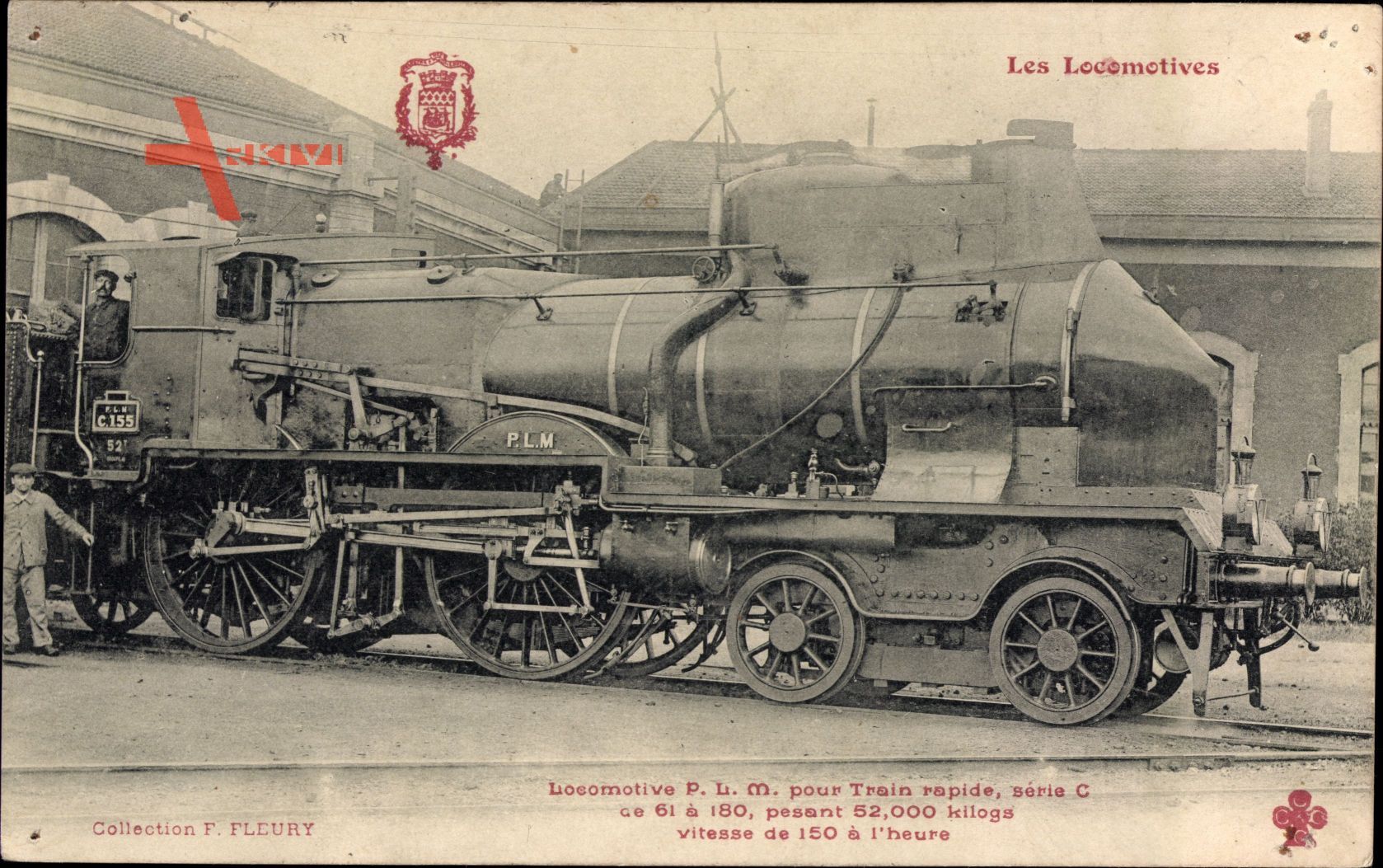 Französische Eisenbahn, P. L. M., C 155, Locomotive, Dampflok