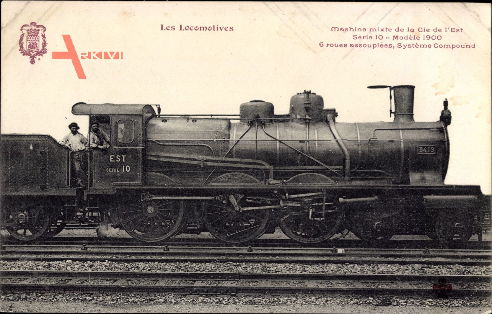 Französische Eisenbahn, Locomotive, Cie de lEst, Serie 10, Modele 1900, 3419