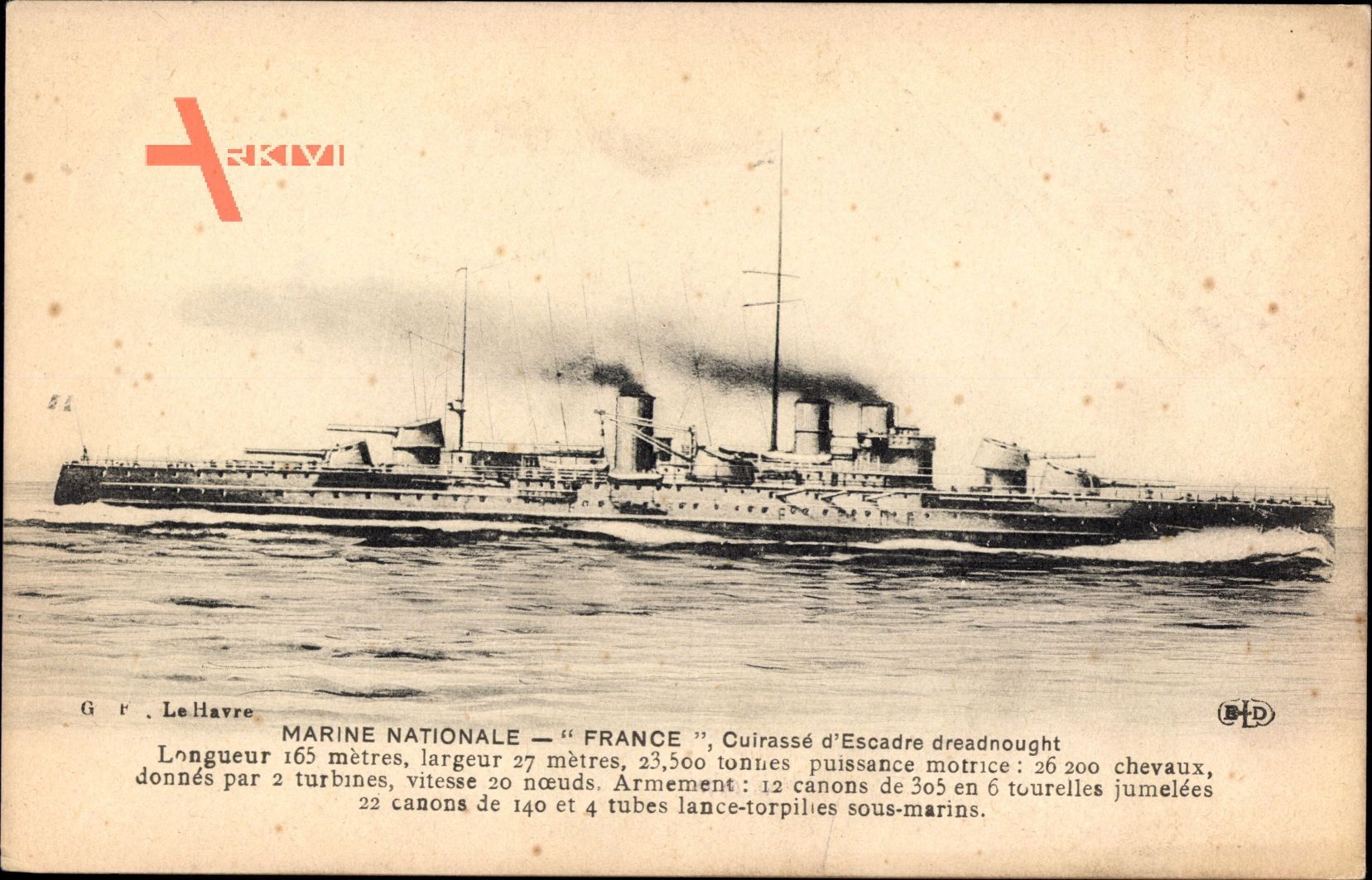 Französisches Kriegsschiff France, Cuirasse dEscadre dreadnought