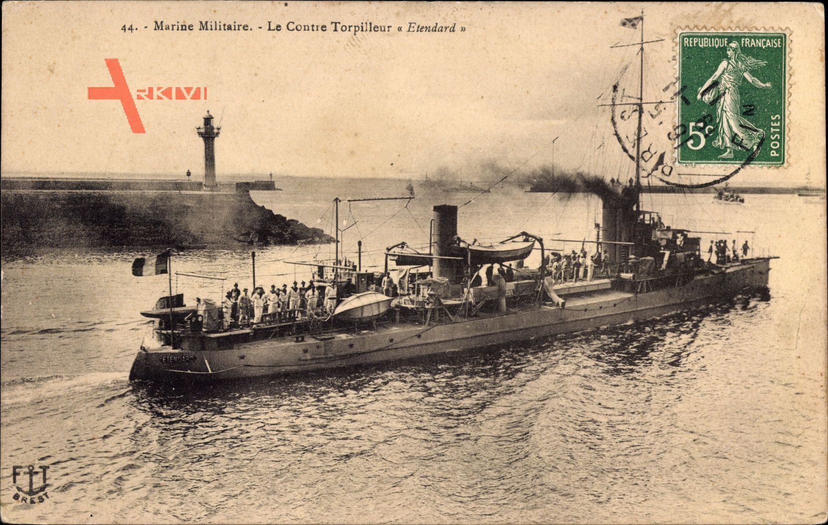 Französisches Kriegsschiff Etendard, Contre Torpilleur, Marine Militaire