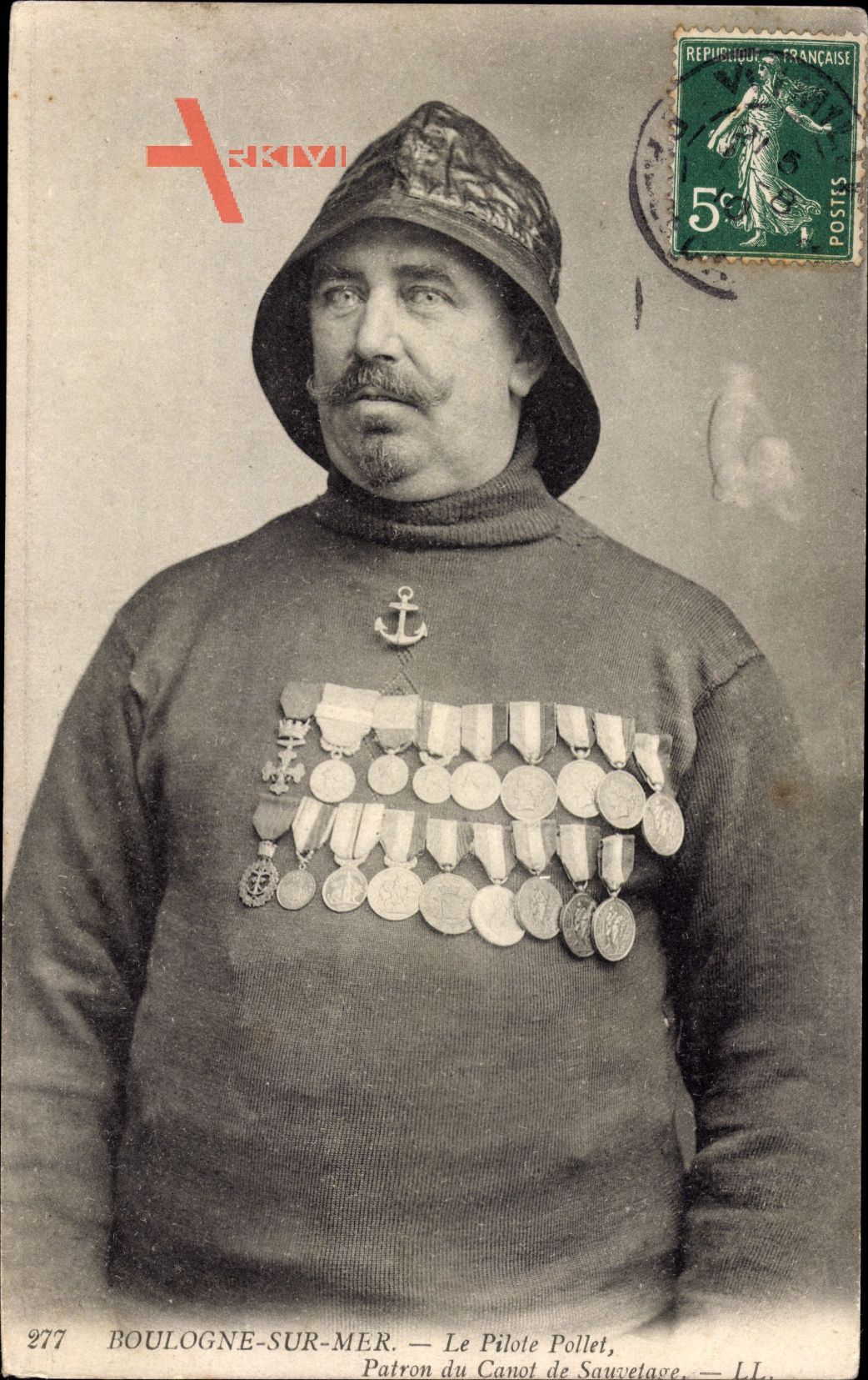 Portrait des Lotsen Pollet - Kapitain eines Rettungsbootes in Boulogne sur Mer Pas de Calais um 1910