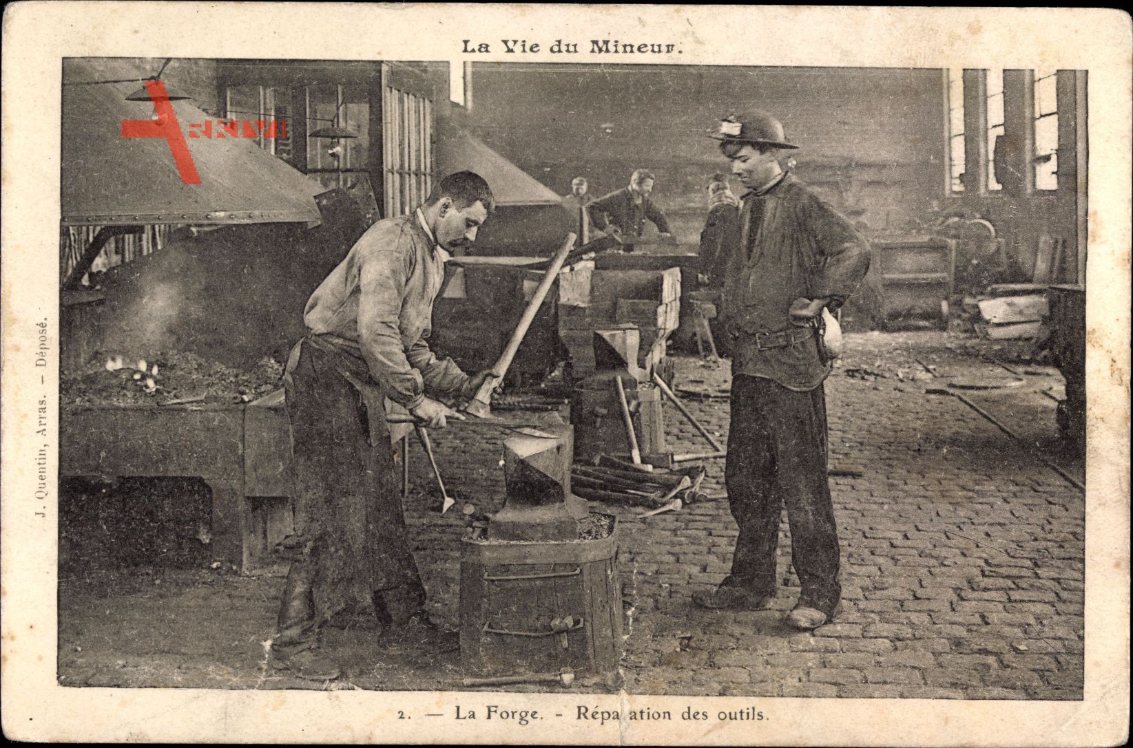 La Vie du Mineur, La Forge, Réparation des outils, Pickel wird repariert